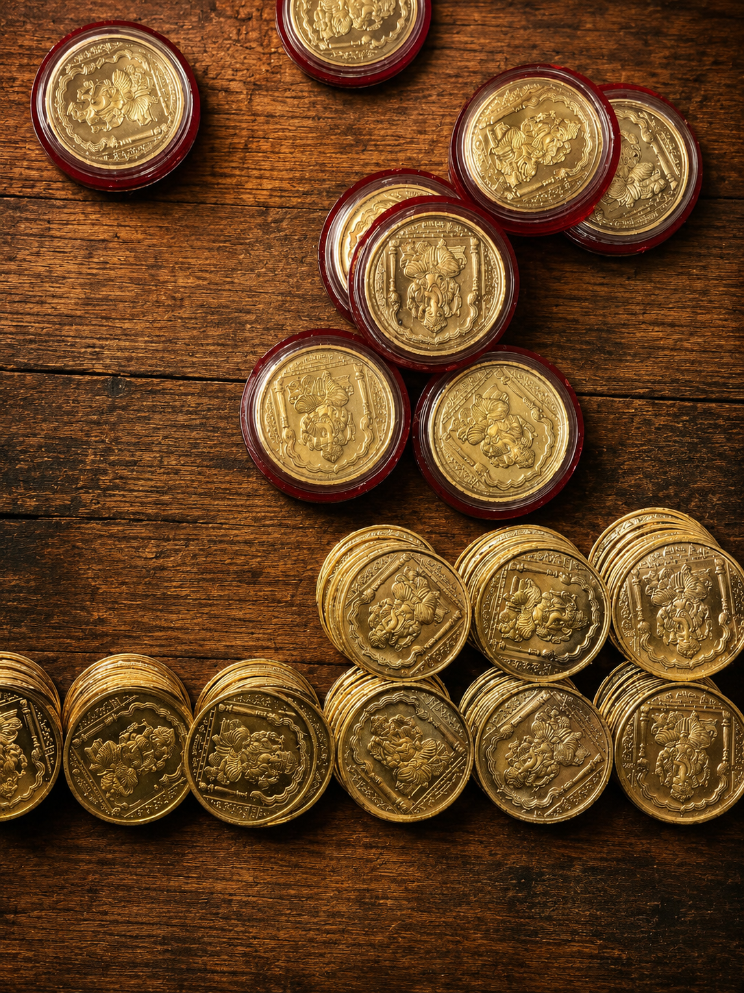 Lord Ganesha Brass Coin with Om