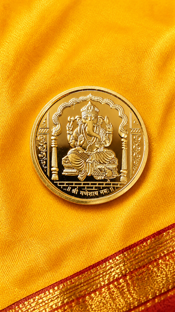 Lord Ganesha Brass Coin with Om