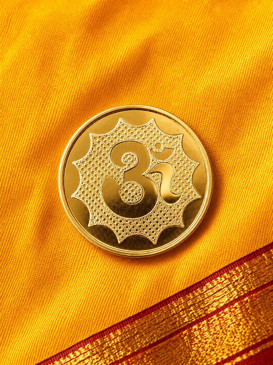 Lord Ganesha Brass Coin with Om